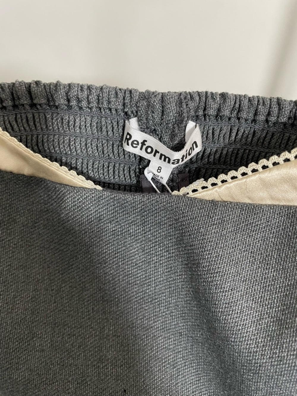 Charcoal / Cream Reformation Melanie Top - Picture 5 of 6